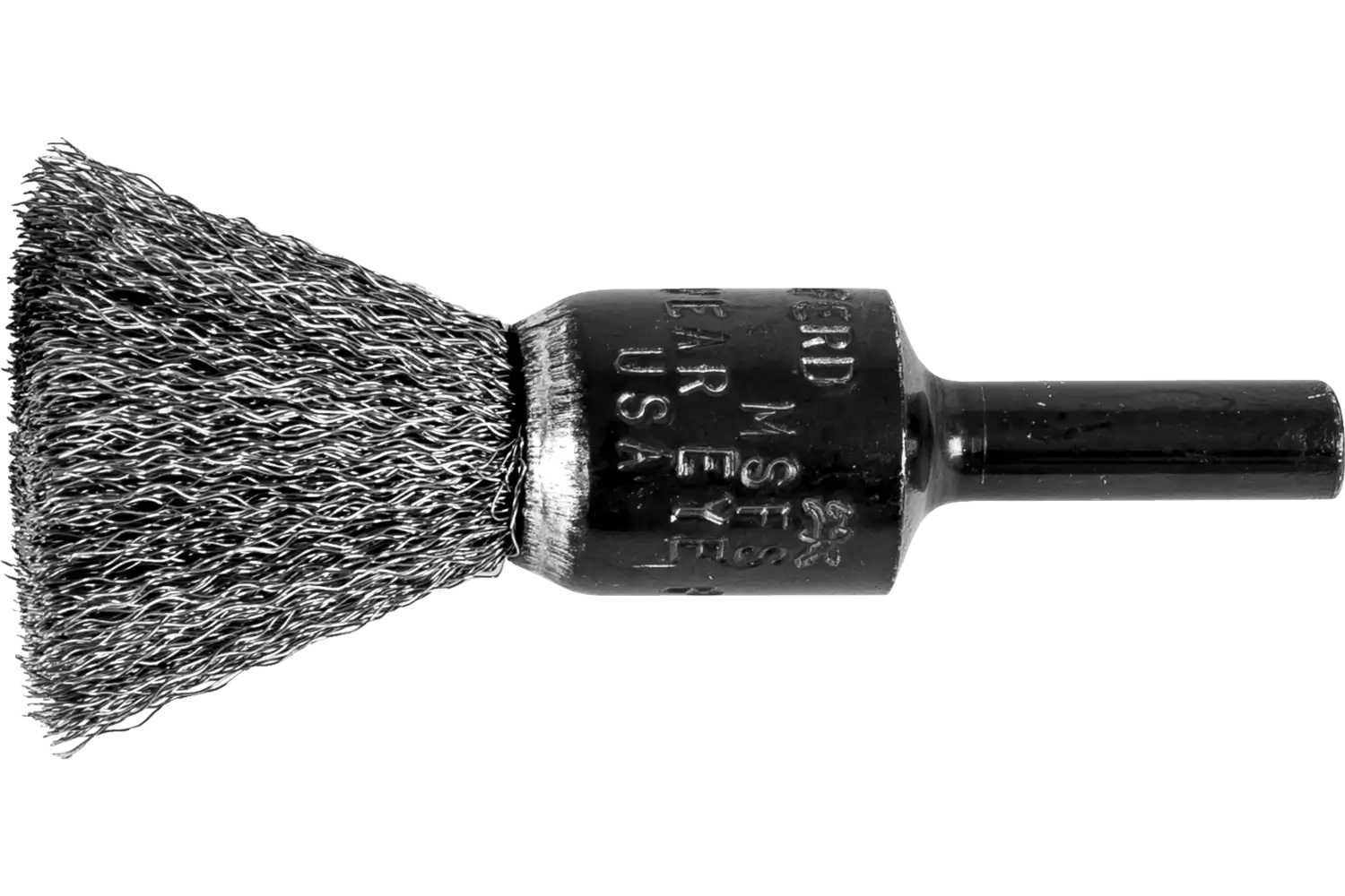 Picture of Pferd Crimped Wire End Brush 1/2" Dia. .006 Stainless Steel 1/4" Shank